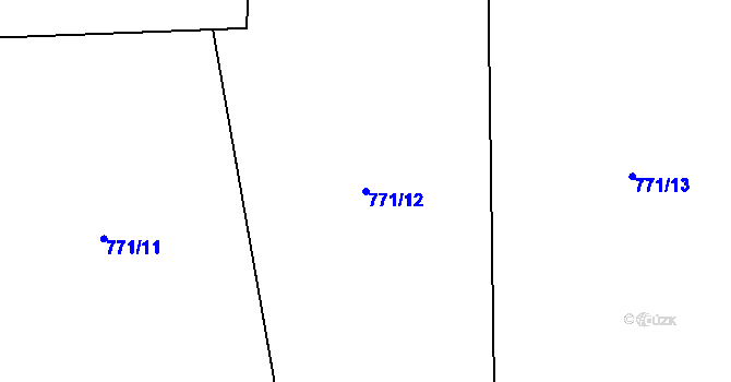 Parcela st. 771/12 v KÚ Bořkovice, Katastrální mapa