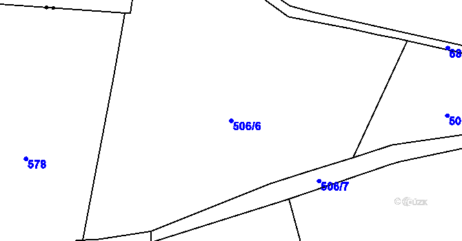 Parcela st. 506/6 v KÚ Laby, Katastrální mapa