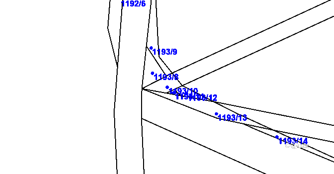 Parcela st. 1193/10 v KÚ Libouň, Katastrální mapa
