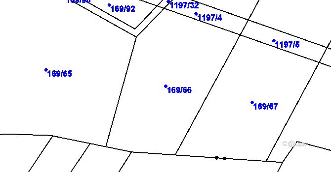 Parcela st. 169/66 v KÚ Libouň, Katastrální mapa