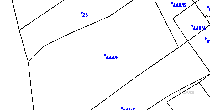Parcela st. 444/6 v KÚ Libouň, Katastrální mapa