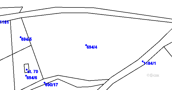 Parcela st. 694/4 v KÚ Libouň, Katastrální mapa