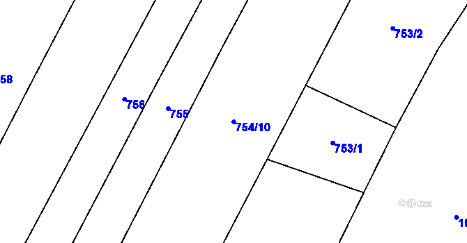 Parcela st. 754/10 v KÚ Libouň, Katastrální mapa