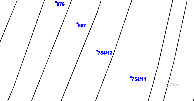 Parcela st. 754/12 v KÚ Libouň, Katastrální mapa