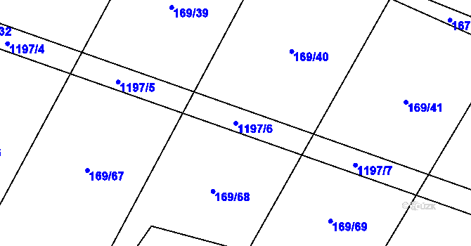 Parcela st. 1197/6 v KÚ Libouň, Katastrální mapa