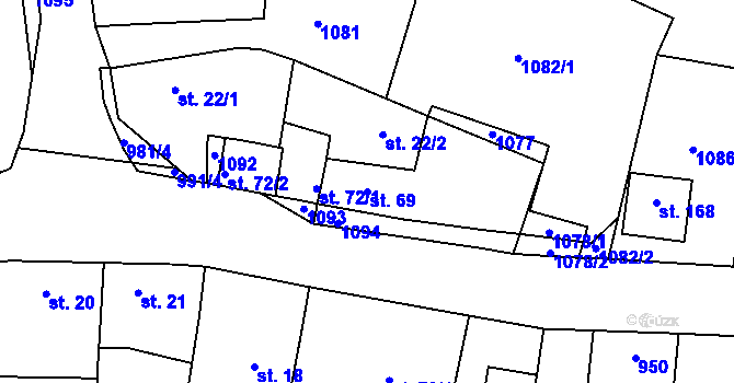 Parcela st. 69 v KÚ Libovice u Slaného, Katastrální mapa