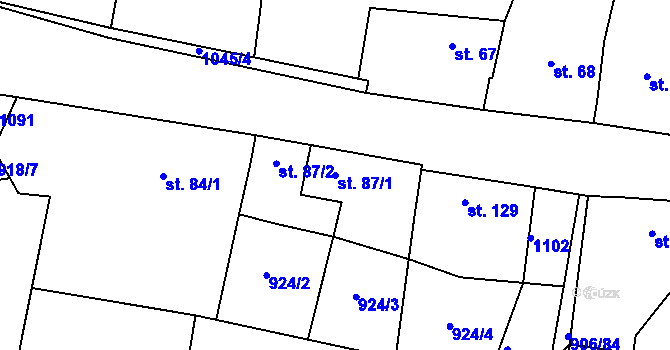 Parcela st. 87/1 v KÚ Libovice u Slaného, Katastrální mapa