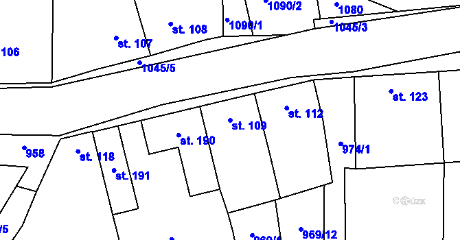 Parcela st. 109 v KÚ Libovice u Slaného, Katastrální mapa