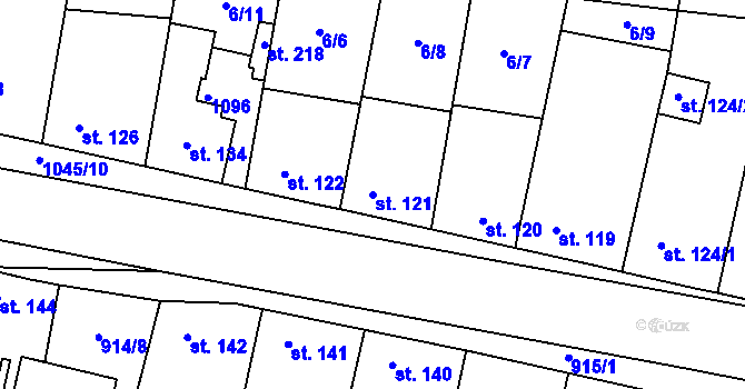 Parcela st. 121 v KÚ Libovice u Slaného, Katastrální mapa