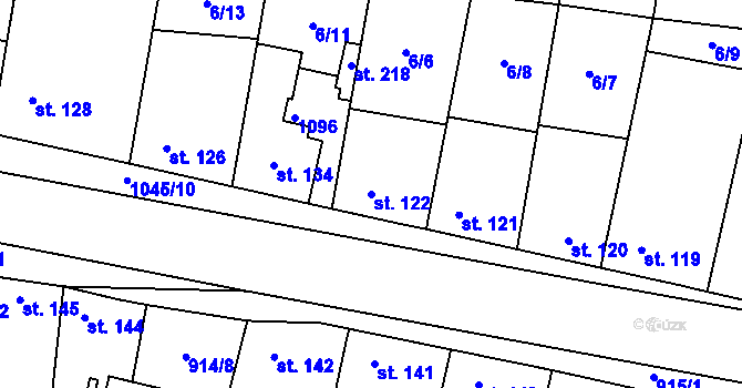 Parcela st. 122 v KÚ Libovice u Slaného, Katastrální mapa