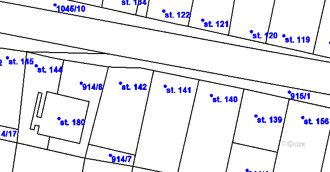 Parcela st. 141 v KÚ Libovice u Slaného, Katastrální mapa