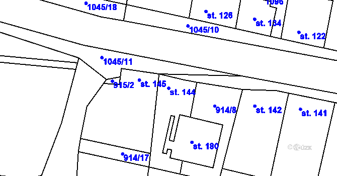Parcela st. 144 v KÚ Libovice u Slaného, Katastrální mapa