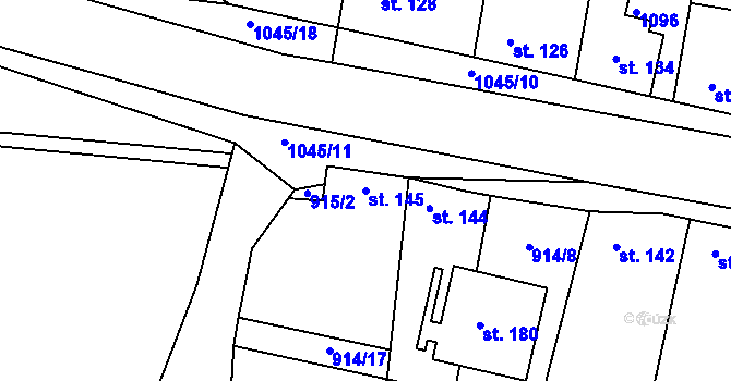 Parcela st. 145 v KÚ Libovice u Slaného, Katastrální mapa