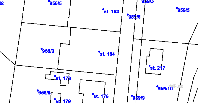 Parcela st. 164 v KÚ Libovice u Slaného, Katastrální mapa