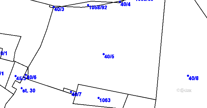 Parcela st. 40/5 v KÚ Libovice u Slaného, Katastrální mapa