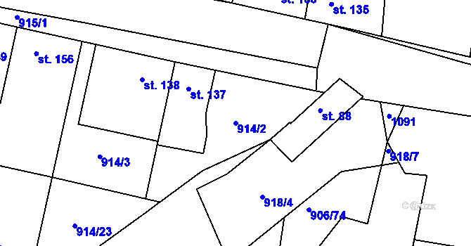 Parcela st. 914/2 v KÚ Libovice u Slaného, Katastrální mapa