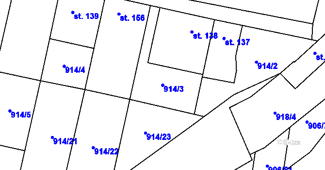 Parcela st. 914/3 v KÚ Libovice u Slaného, Katastrální mapa