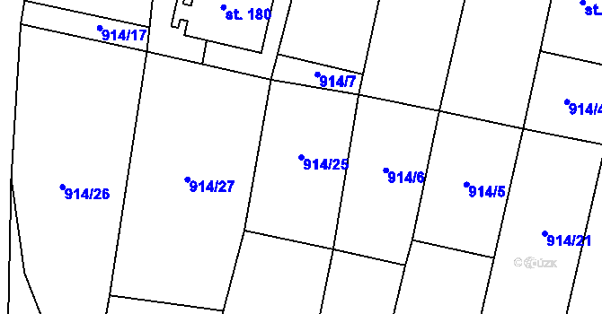 Parcela st. 914/25 v KÚ Libovice u Slaného, Katastrální mapa