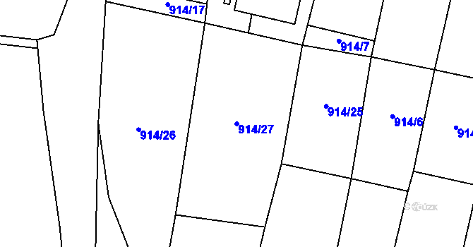 Parcela st. 914/27 v KÚ Libovice u Slaného, Katastrální mapa