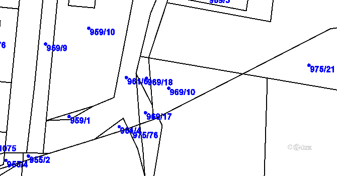 Parcela st. 969/10 v KÚ Libovice u Slaného, Katastrální mapa