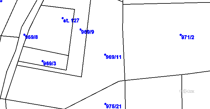 Parcela st. 969/11 v KÚ Libovice u Slaného, Katastrální mapa