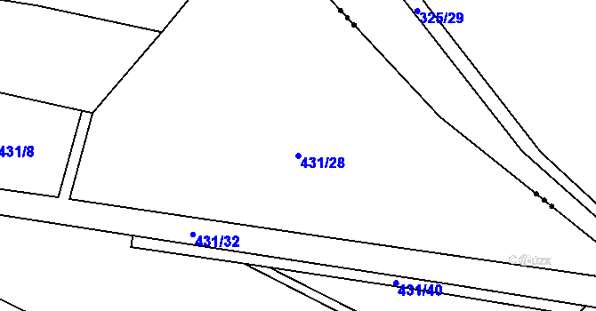 Parcela st. 431/28 v KÚ Libovice u Slaného, Katastrální mapa