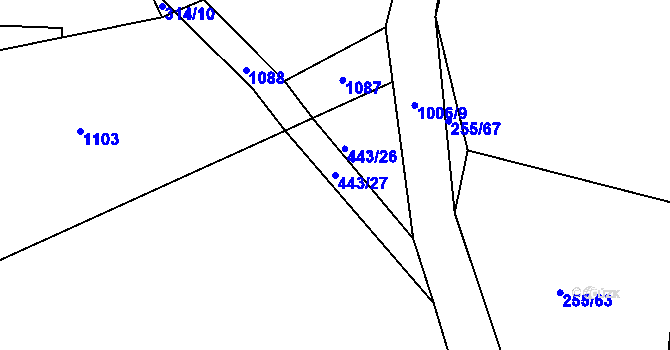 Parcela st. 443/27 v KÚ Libovice u Slaného, Katastrální mapa