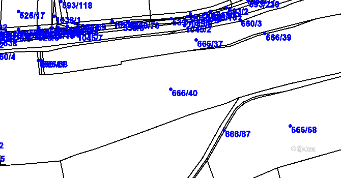 Parcela st. 666/40 v KÚ Libovice u Slaného, Katastrální mapa