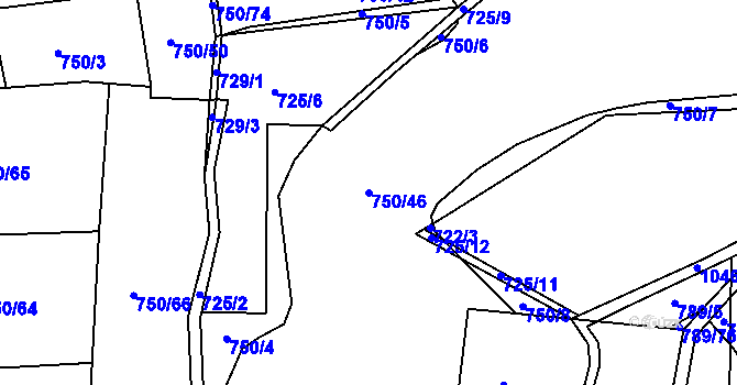 Parcela st. 750/46 v KÚ Libovice u Slaného, Katastrální mapa