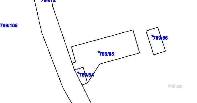 Parcela st. 789/65 v KÚ Libovice u Slaného, Katastrální mapa