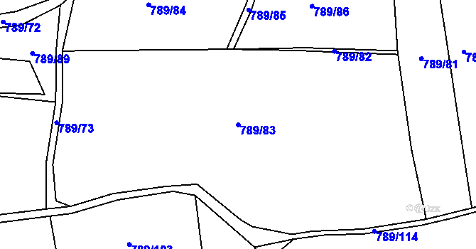 Parcela st. 789/83 v KÚ Libovice u Slaného, Katastrální mapa