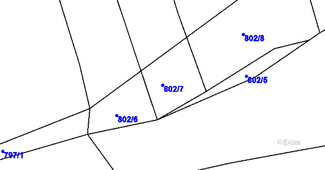 Parcela st. 802/7 v KÚ Libovice u Slaného, Katastrální mapa