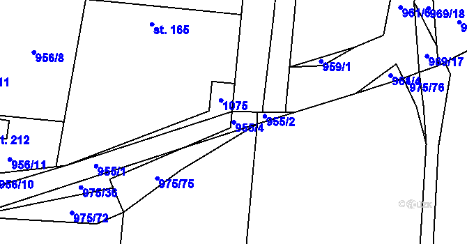Parcela st. 955/4 v KÚ Libovice u Slaného, Katastrální mapa