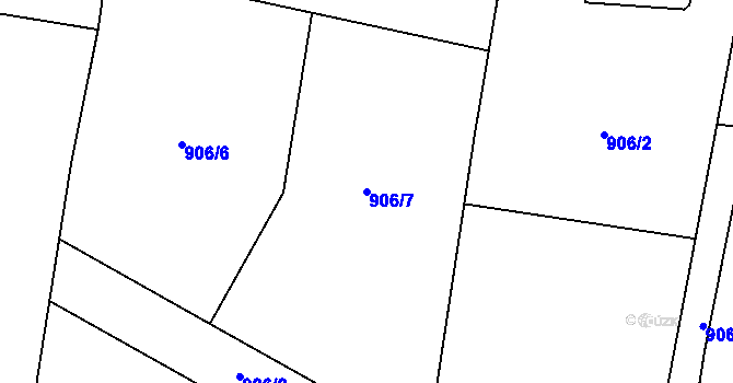 Parcela st. 906/7 v KÚ Libovice u Slaného, Katastrální mapa