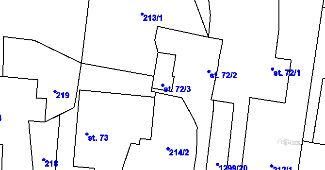 Parcela st. 72/3 v KÚ Librantice, Katastrální mapa