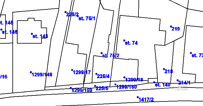 Parcela st. 75/2 v KÚ Librantice, Katastrální mapa