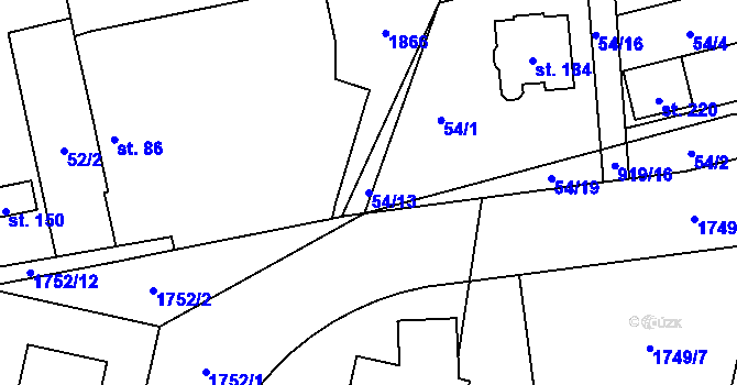 Parcela st. 54/13 v KÚ Librantice, Katastrální mapa