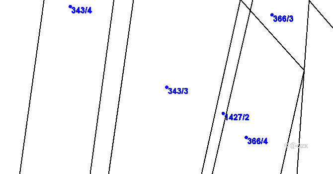 Parcela st. 343/3 v KÚ Librantice, Katastrální mapa