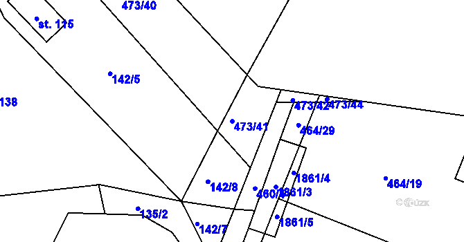 Parcela st. 473/41 v KÚ Librantice, Katastrální mapa