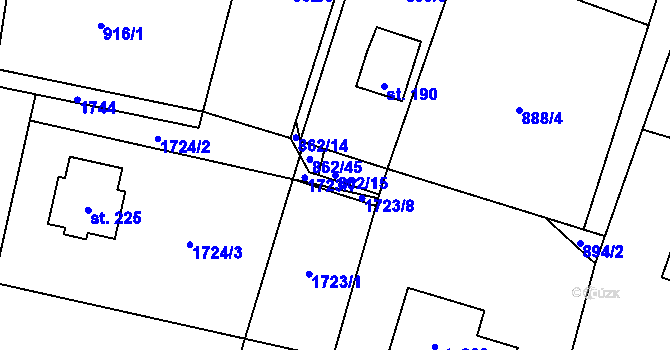 Parcela st. 862/15 v KÚ Librantice, Katastrální mapa