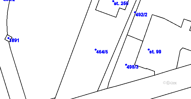 Parcela st. 464/5 v KÚ Librantice, Katastrální mapa