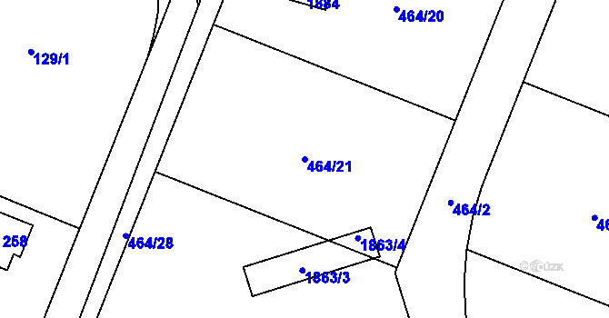 Parcela st. 464/21 v KÚ Librantice, Katastrální mapa
