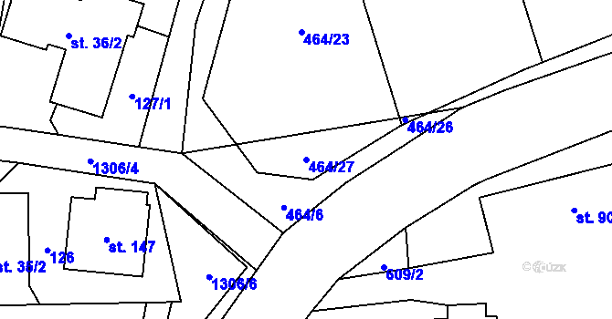 Parcela st. 464/27 v KÚ Librantice, Katastrální mapa