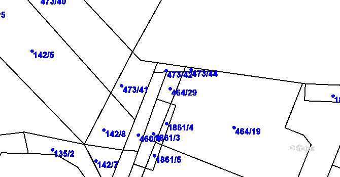 Parcela st. 464/29 v KÚ Librantice, Katastrální mapa