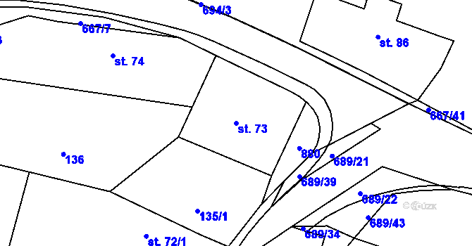 Parcela st. 73 v KÚ Libřice, Katastrální mapa
