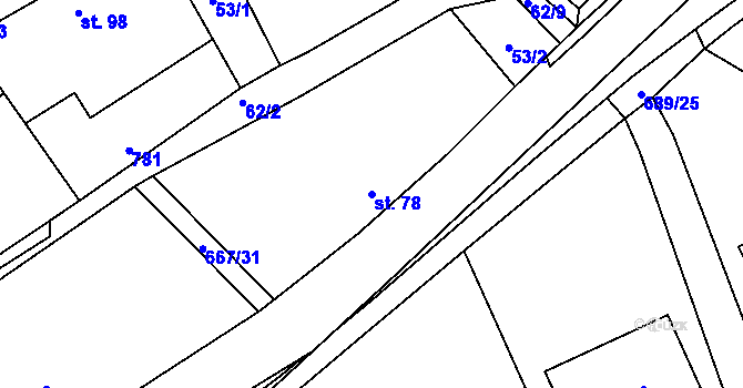 Parcela st. 78 v KÚ Libřice, Katastrální mapa
