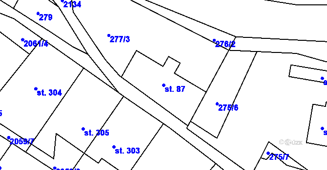 Parcela st. 87 v KÚ Libštát, Katastrální mapa
