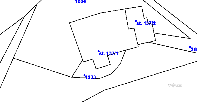 Parcela st. 137/1 v KÚ Libštát, Katastrální mapa