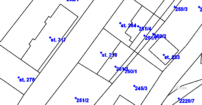Parcela st. 218 v KÚ Libštát, Katastrální mapa