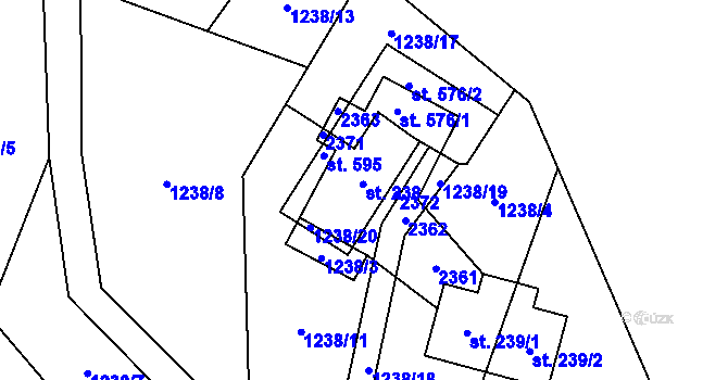 Parcela st. 238 v KÚ Libštát, Katastrální mapa
